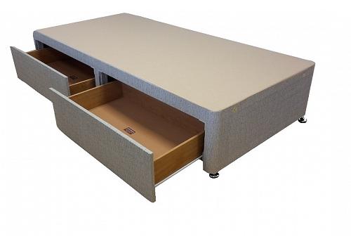2ft6 Small Single Size divan bed base only - choice of fabrics & storage in the base 1